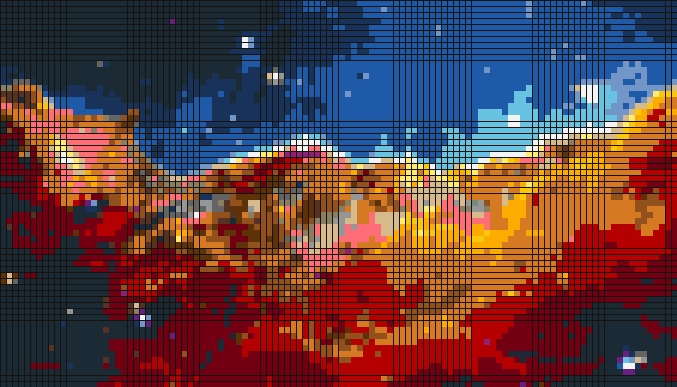 LEGO tile mosaic of The Cosmic Cliffs by NASA, James Webb Space Telescope