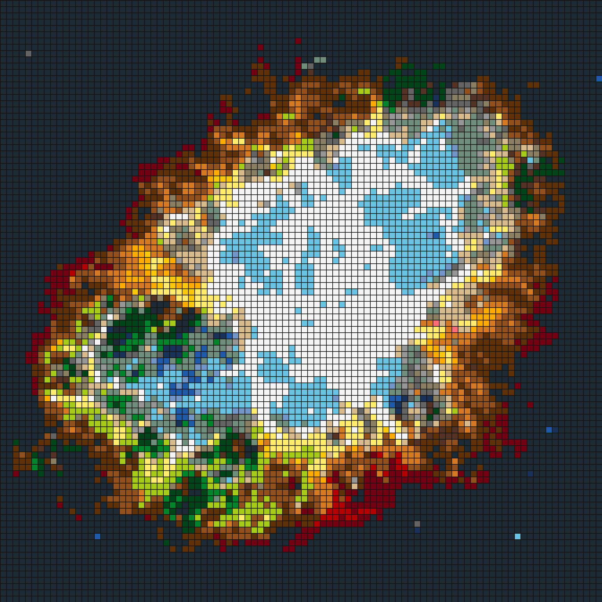 LEGO tile mosaic of The Crab Nebula by NASA / ESA, Hubble