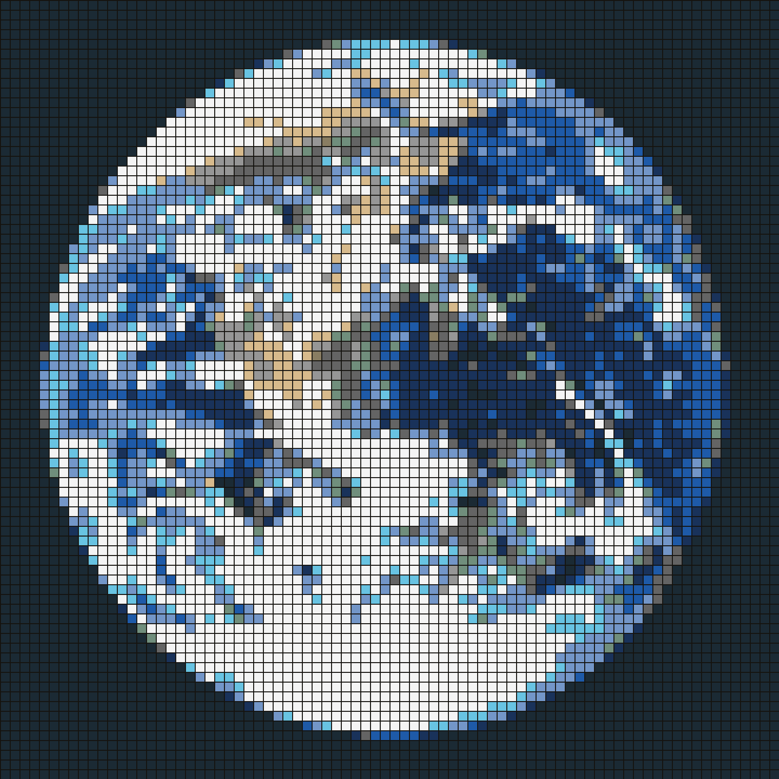LEGO tile mosaic of The Blue Marble by NASA, Apollo 17