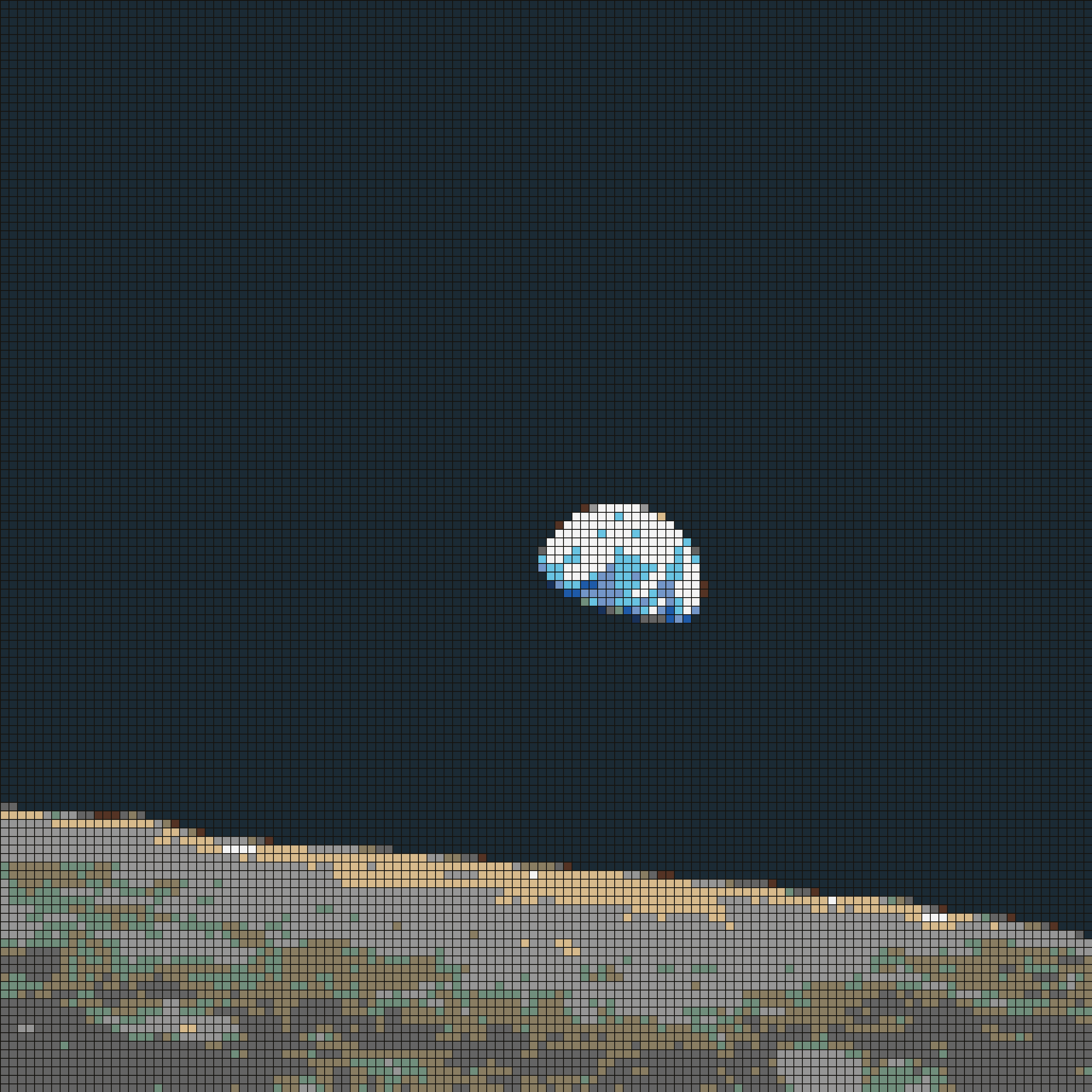 LEGO tile mosaic of Earthrise by NASA, Apollo 8