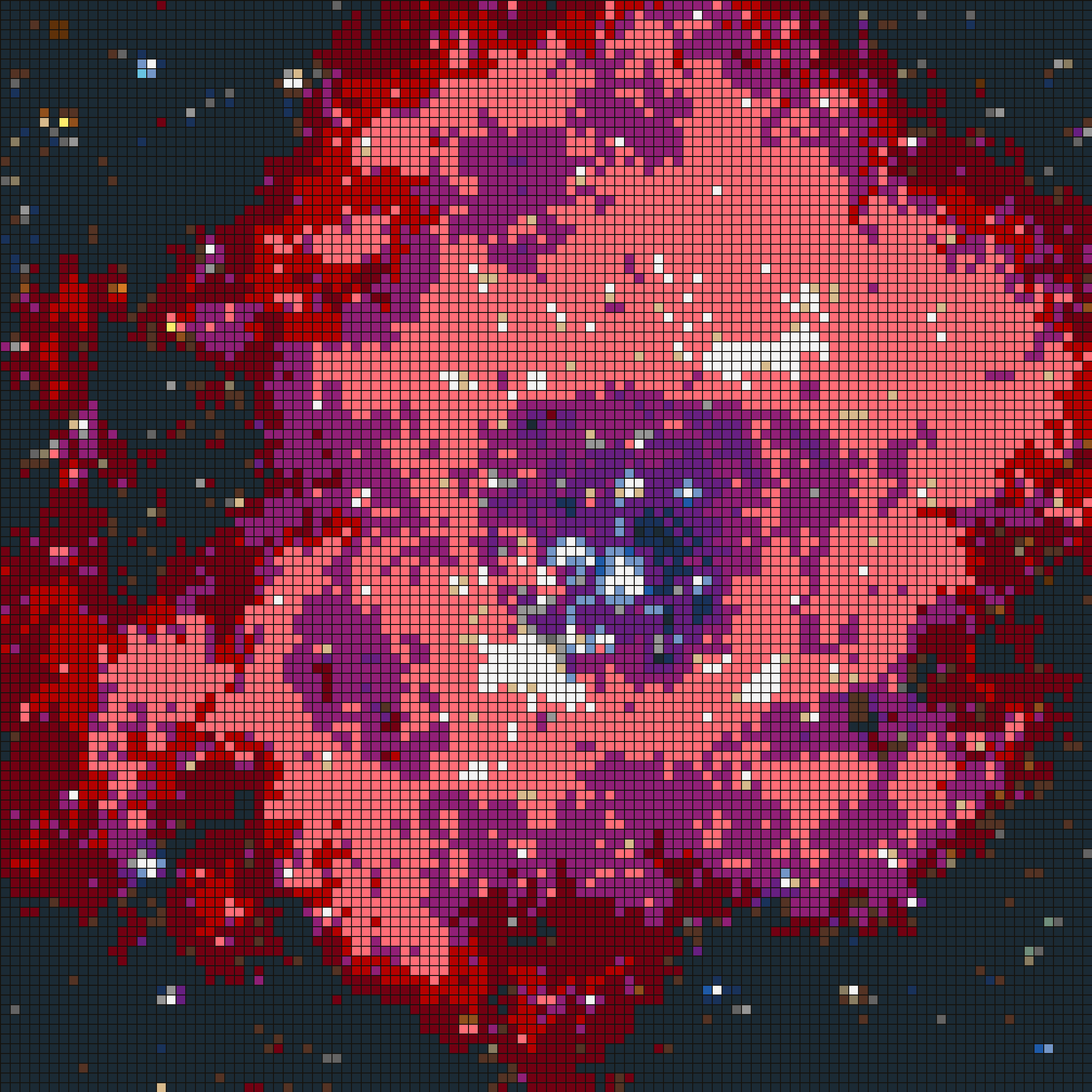 LEGO tile mosaic of The Rosette Nebula by NASA