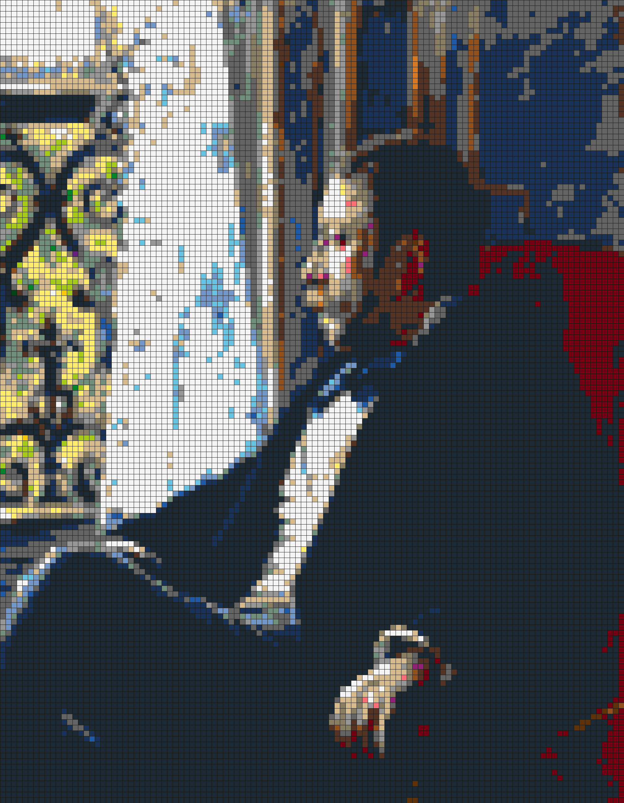LEGO tile mosaic of Portrait of a Man by Gustave Caillebotte